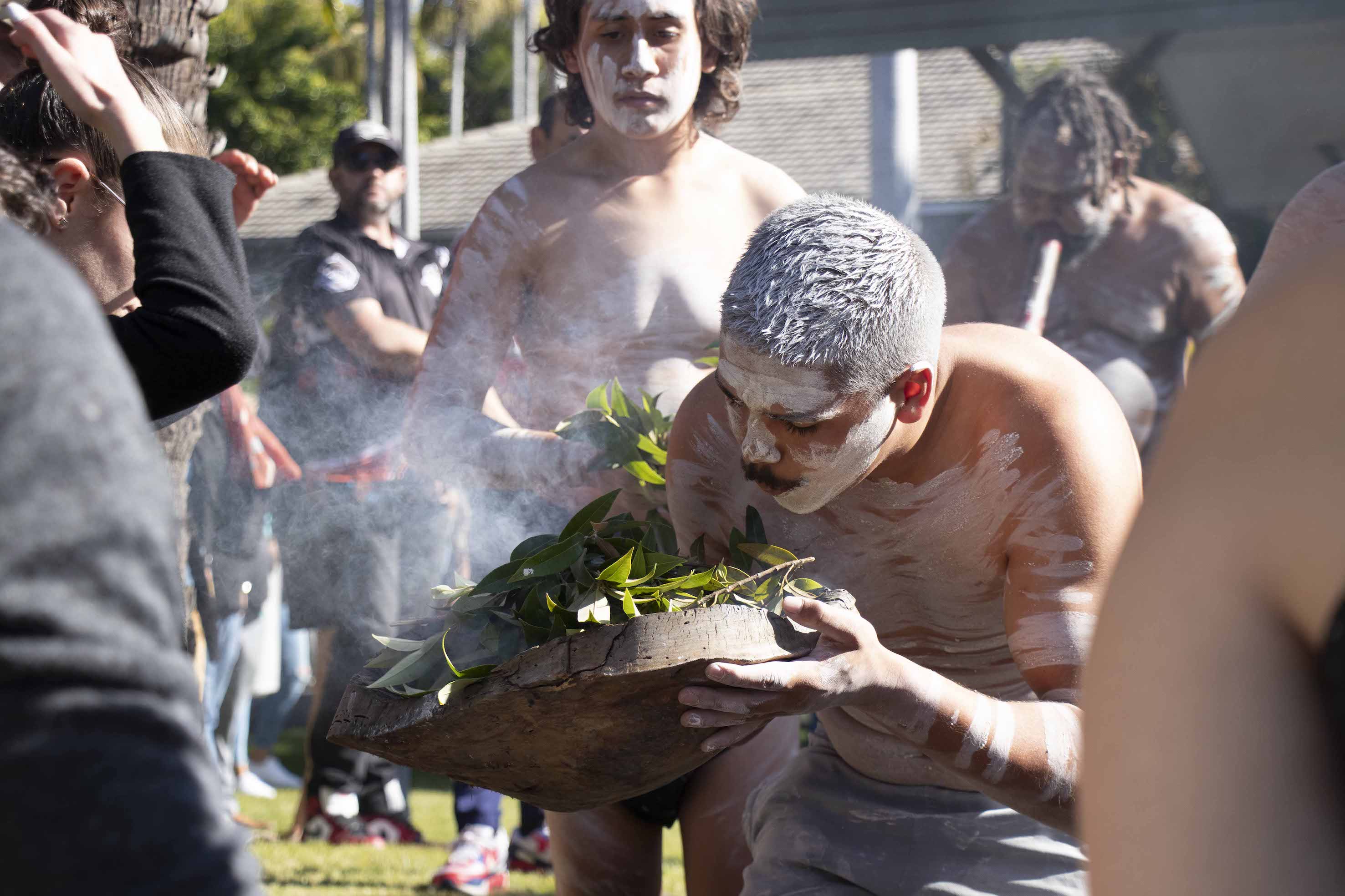 Bularri Muurlay Nyanggan Aboriginal Corporation conducts a smoking ceremony.