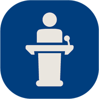 icon of person at podium