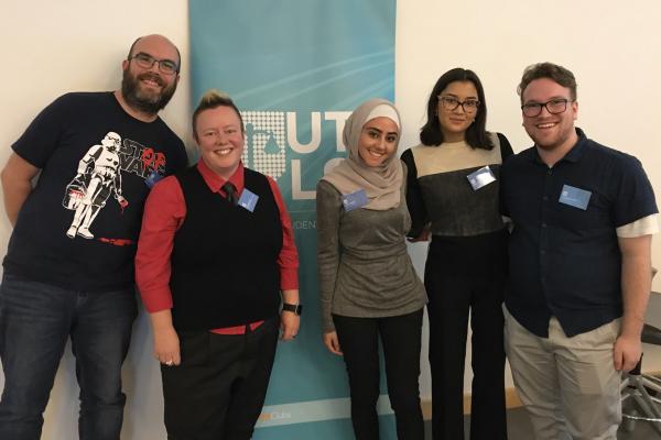 Mark from CLCNSW and Julianne from LANSW with Luma, Emma and Lachlan from the UTS Law Students Society