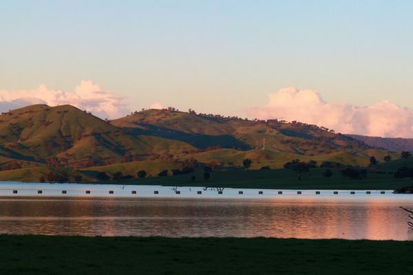A sunset over Lake Hume near Albury-Wodonga in Victoria.