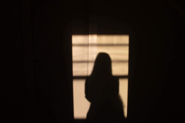 Silhouette of a woman.