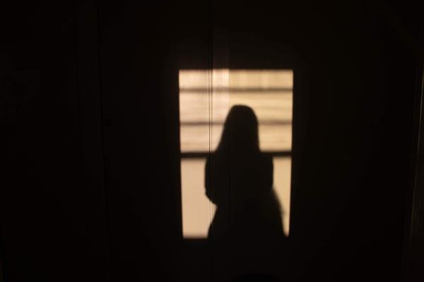 Silhouette of a woman. 