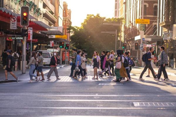 Peple walking on the street